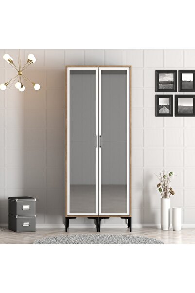 Variant Mobilya Kumsal 2 Kapılı Gardrop Rr - Ceviz / Beyaz