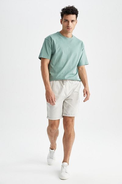 DeFacto Oversize Fit Crew Neck Basic Βαμβακερό χτενισμένο κοντομάνικο μπλουζάκι