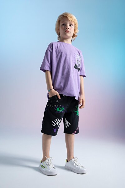 DeFacto Erkek Çocuk Oversize Fit Sırt Baskılı Kısa Kollu Pamuklu Penye Tişört