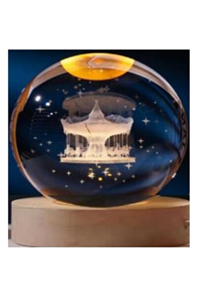 HEPBİMODA Dekoratif Atlı Karınca Tasarımlı Ahşap Altlıklı Işıklı Cam Küre