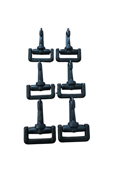 e tuhafiye 6 Adet Siyah Çanta Askısı Aparatı (UZUNLUK:5 CM, EN:3 CM)