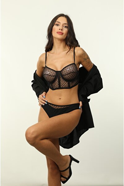 EDLİNGERİE Set bralet negru cu buline negre