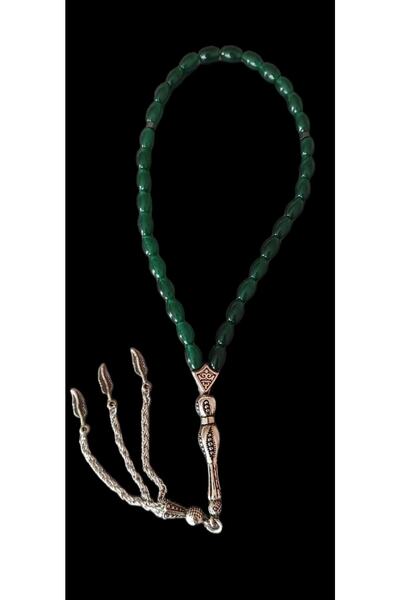 sade kirtasiye مسبحة قطع اسطوانة خضراء مع شرابات أوراق المسبحة