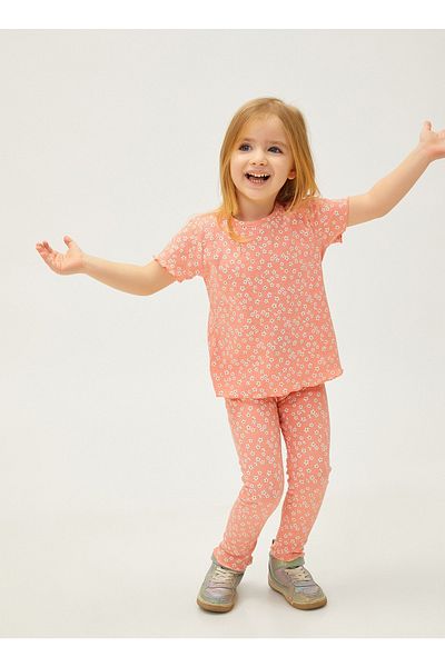 Koton Patterned Pink Baby T-shirt 3smg10004ak