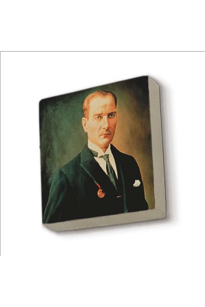 BAKSEPETE Atatürk Printed Natural Stone Magnetkrt-101 Refrigerator Ornament