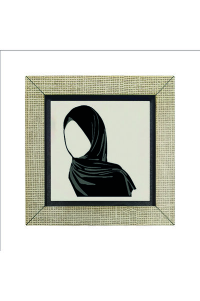 Sadrazam Hijab Drawing Printed MDF Magnetkrg-091 Refrigerator Ornament