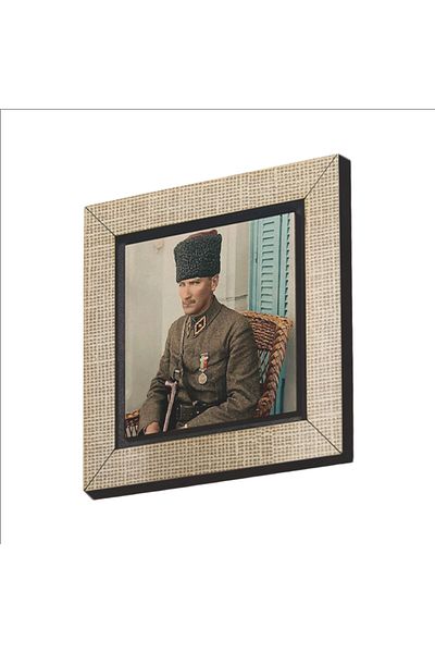 BAKSEPETE Ataturk Printed MDF Magnetkrt-104 Refrigerator Ornament