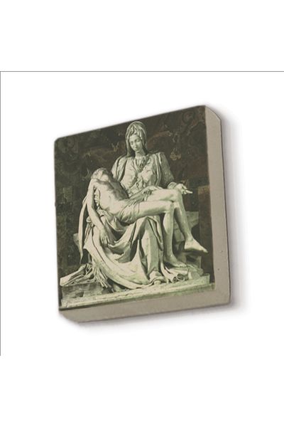 BAKSEPETE Pietà Michelangelo, 1498 Εκτυπωμένη φυσική πέτρα Magnetkrg-144 Στολίδι ψυγείου