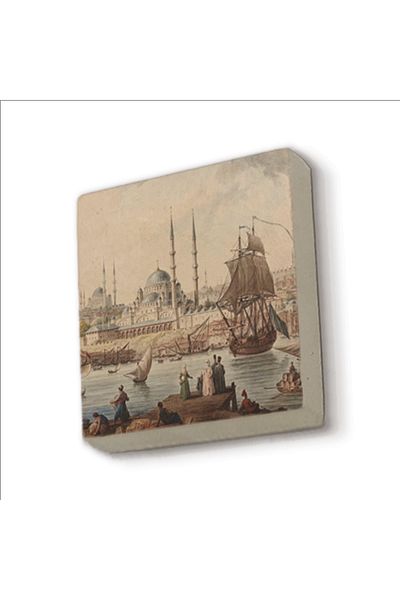 Sadrazam Eminönü Νέο Σχέδιο Τζαμιού, Οθωμανική Εποχή Εκτυπωμένη Φυσική Πέτρα Magnetkrt-040 Στολίδι Ψυγείου