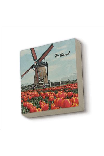 BAKSEPETE Netherlands Visual Printed Natural Stone Magnetkrg-028 Refrigerator Ornament