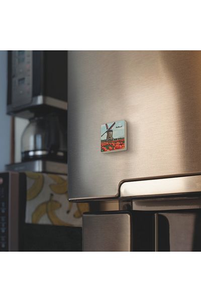 BAKSEPETE Netherlands Visual Printed Natural Stone Magnetkrg-028 Refrigerator Ornament