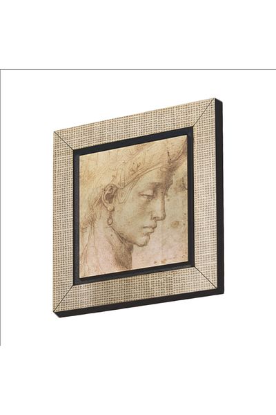 BAKSEPETE زينة ثلاجة بطبعة رأس ليوناردو دافنشي MDF Magnetkrg-139