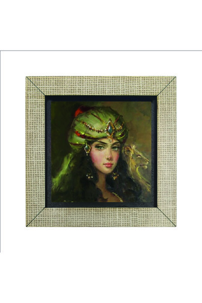 Sadrazam Ottoman Women's Drawing Printed MDF Magnetkrt-111 Refrigerator Ornament