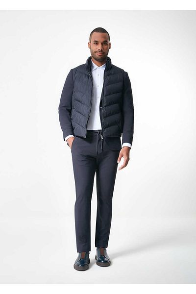 Boris Becker Navy Blue Color Padded Polyester Vest