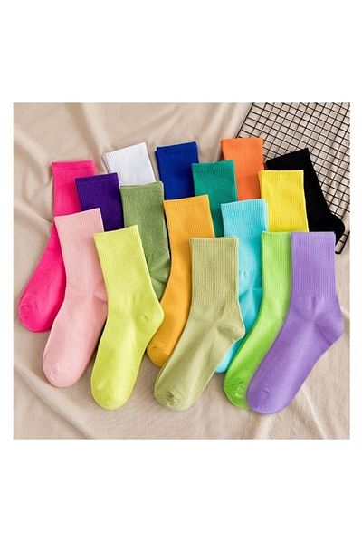 MY MENORA SOCKS 8 ζευγάρια απλές κάλτσες κολλεγίου