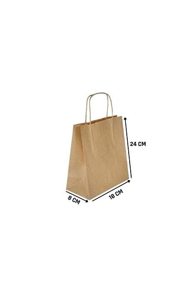 BossPack Kraft Paper Bag (18x8x24 Cm) Paper Bag with Twist Handle (25 Pieces) Paper Bag