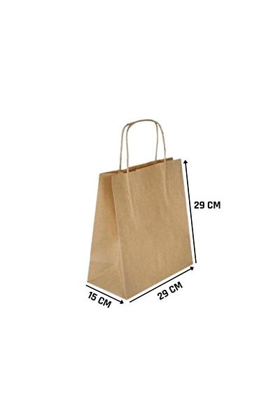 BossPack Kraft Paper Bag (29x15x29 Cm) Paper Bag with Twist Handle (25 Pieces) Paper Bag