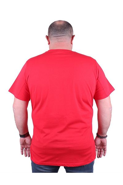 MocGrande Large Size Men's Printed T-Shirt Never 23135 Red