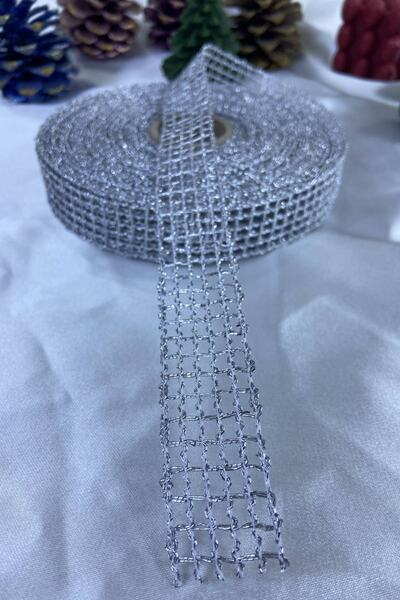 Hobigram Κορδέλα συσκευασίας δώρου Ασημένια κορδέλα ασημί γκλίτερ 1 μέτρο Τιμή – Κορδέλα, Κομψό Σχέδιο – Kurd