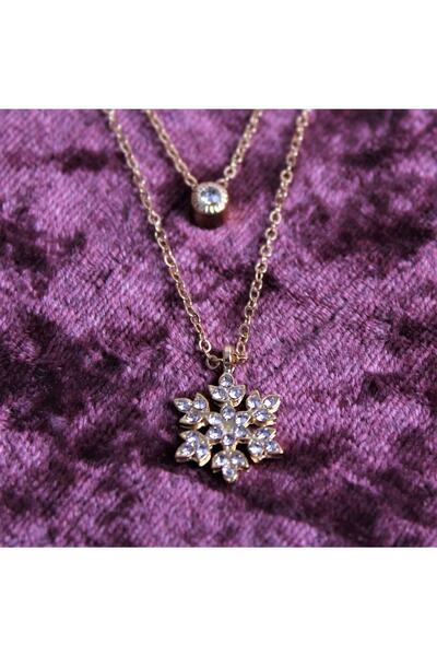 Ozka Leather Collection قلادة لوتس مزدوجة ذهبية