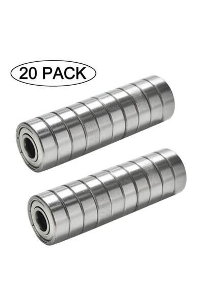 rulmanal 20 Adet 608zz Rulman - Metal Mühürlü Çok Amaçlı Bilye Rulman - 8x22x7