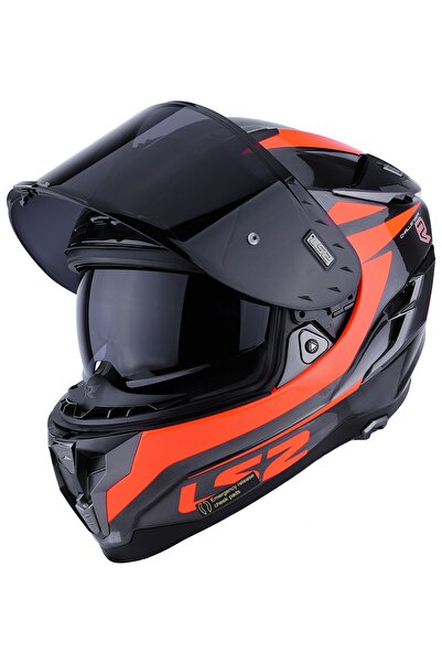 LS2 Challenger Cannon Jeans-turuncu Kask