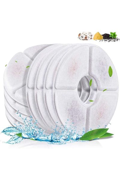 Teknopet 2 Pieces Cat Dog Water Waterfall Replacement Filter - Automatic Water Dispenser