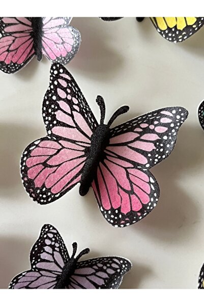 sevvom Yenilebilir Kağıt Özel Kesim Kullanıma Hazir 30 Adet Pasta Kurabiye Üstü Canlı Renklı Kelebekler