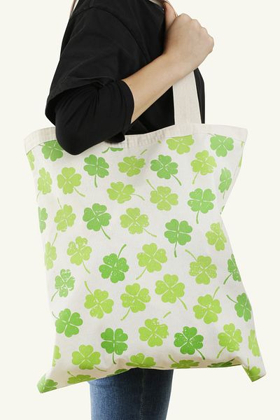 Serkan Çanta Bez Çanta Atölyesi Clover Printed Cloth Bag
