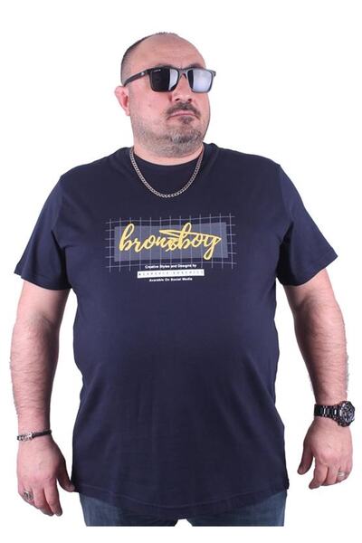 Starbattal Tricou cu imprimeu pentru bărbați de mărime mare Brnx Boy 23131 Bl...