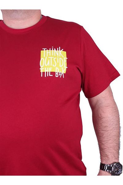 Starbattal Tricou cu imprimeu pentru bărbați de mărime mare în exterior 23137 roșu claret