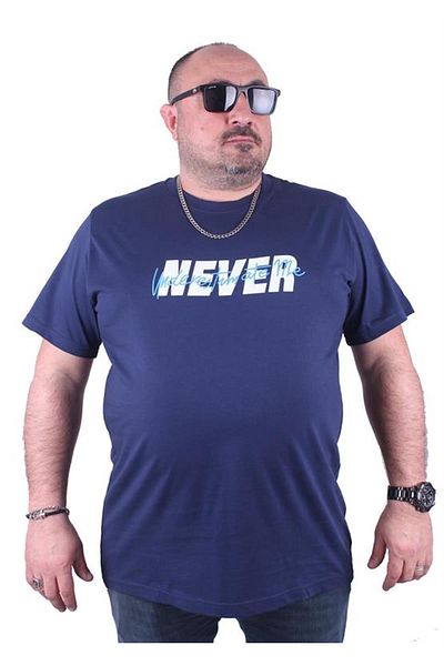 Starbattal Tricou cu imprimeu pentru bărbați de mărime mare Never 23135 Marine