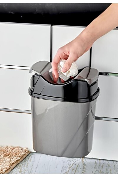 METROPOLAVM Dolap Içi Çöp Kovası Dolap Kapağına Asmalı Mutfak Çöp Kovası 5.5 Litre