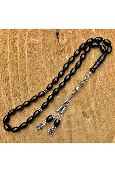 KANUNİ TESBİH Beyzi Kesim Harf Detaylı Oltu Taşı Tesbih