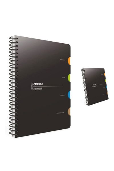 Gıpta Quadro Spiral 4 Separators Pp Cover Lined Notebook 2907