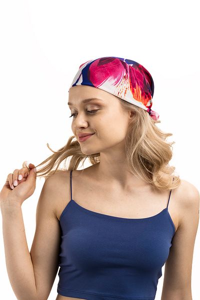 Sarar Women's Pearl Silk Patterned Scarf-bandana