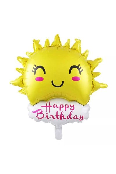 DÜVENCİ TİCARET Happy Birthday Sun Foil Balloon
