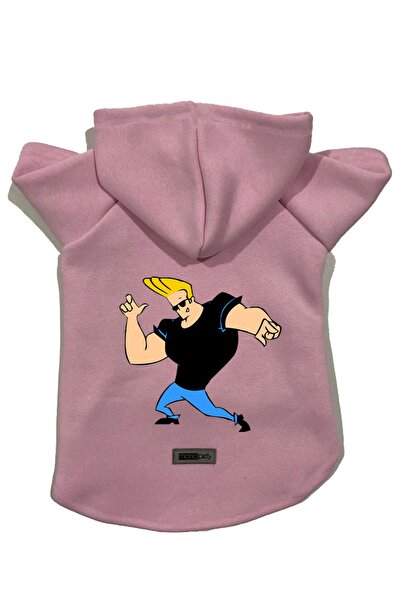 Monopetz سويت شيرت من الصوف بغطاء للرأس ملابس للكلاب والقطط - وردي جوني برافو...