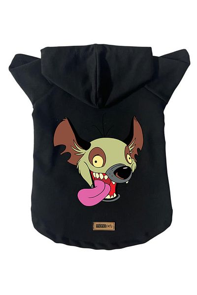 Monopetz Fleece Sweatshirt Hoodie - Dog and Cat Outfit and Dress - Black Ed001 - Size XS