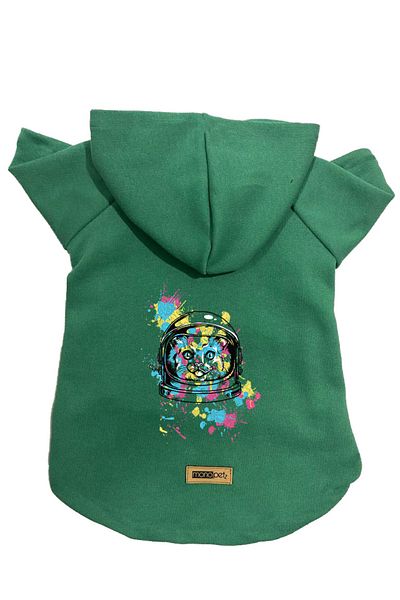 Monopetz Hooded Fleece Sweatshirt Dog And Cat Outfit & Dress - Green City 26 - Size M