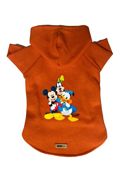 Monopetz سويت شيرت من الصوف بغطاء للرأس للكلاب والقطط - برتقالي - مقاس S