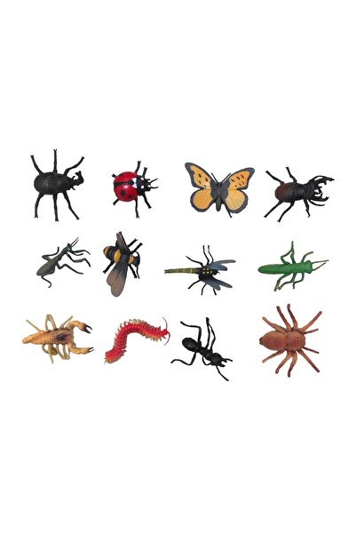 Brother Toys Özel 12'li Mini Böcek Seti Uğurböceği, Kelebek, Akrep, Arı, Örümcek, Çekirge, Peygamber Devesi