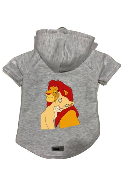 Monopetz سويت شيرت من الصوف بغطاء للرأس ملابس للكلاب والقطط - رمادي الأسد الم...