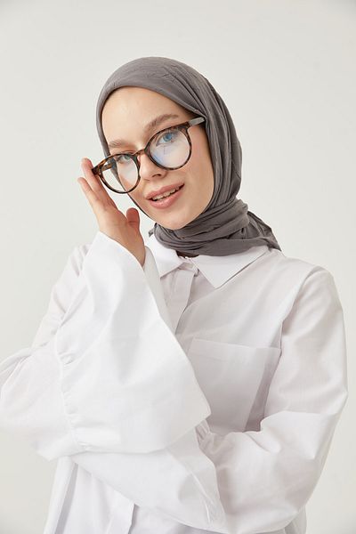FRESCO SCARFS Γυναικείο μαντήλι Hijab Bamboo Kraş*καπνιστό