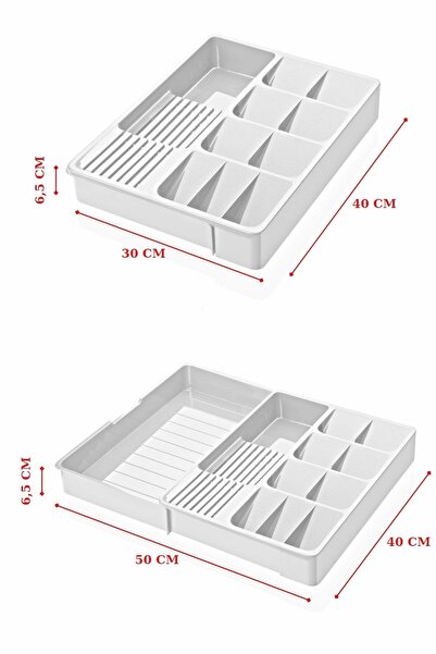 Nandy Home Біла максі-шухляда — регульована, висувна, з рейками та ложкою для ножів
