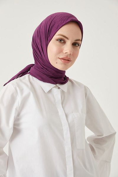 FRESCO SCARFS Γυναικείο μαντήλι Hijab Bamboo Kraş*μελιτζάνα Μωβ