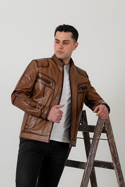 DERİCLASS Ricky Taba Hakiki Deri Mont Erkek