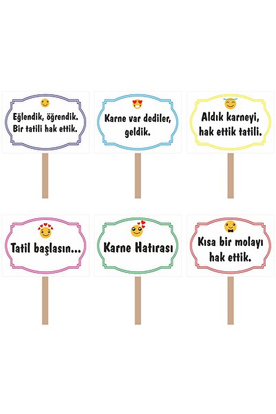 hepenuygun Karne Hatırası El Pankartı 6’lı Set