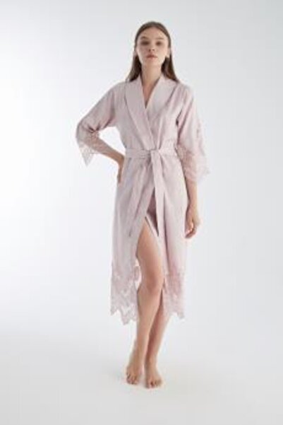 Nuşa Ажурний жакардовий сатиновий бамбуковий бавовняний халат