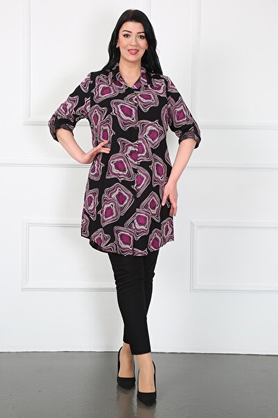 By Alba Collection Жіноча туніка великого розміру з візерунком з бавовни та віскози